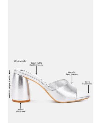 Womens Bumblin Metallic Faux Leather Slip On Sandals