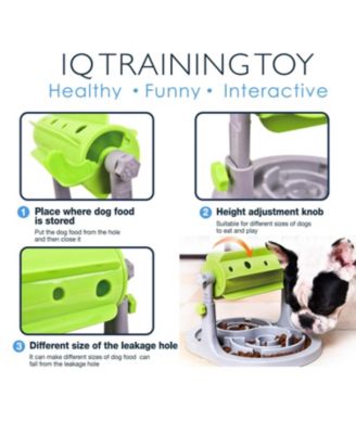 Interactive Dog and Cat Food Puzzle Slow Feeder IQ Trainer Adjustable Height for Small Medium Pets