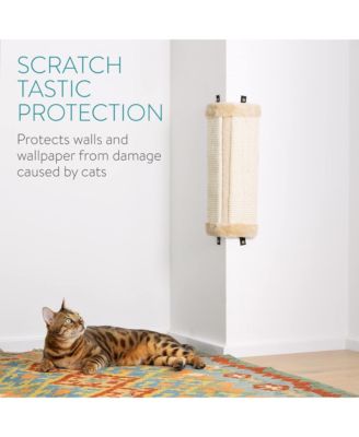 Corner Wall Cat Scratcher Set of 2 Mounted Sisal Pad Vertical Scratch Panel Wall Protector
