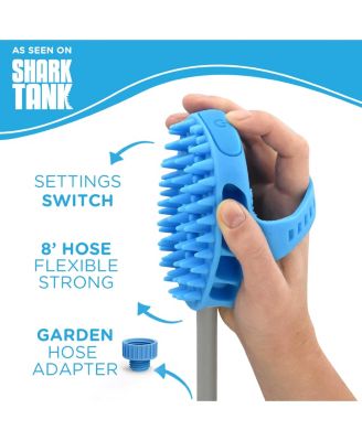 Dog Bath Brush Sprayer with 8ft Hose Silicone Rubber Scrubber All-in-One Pet Bathing Tool
