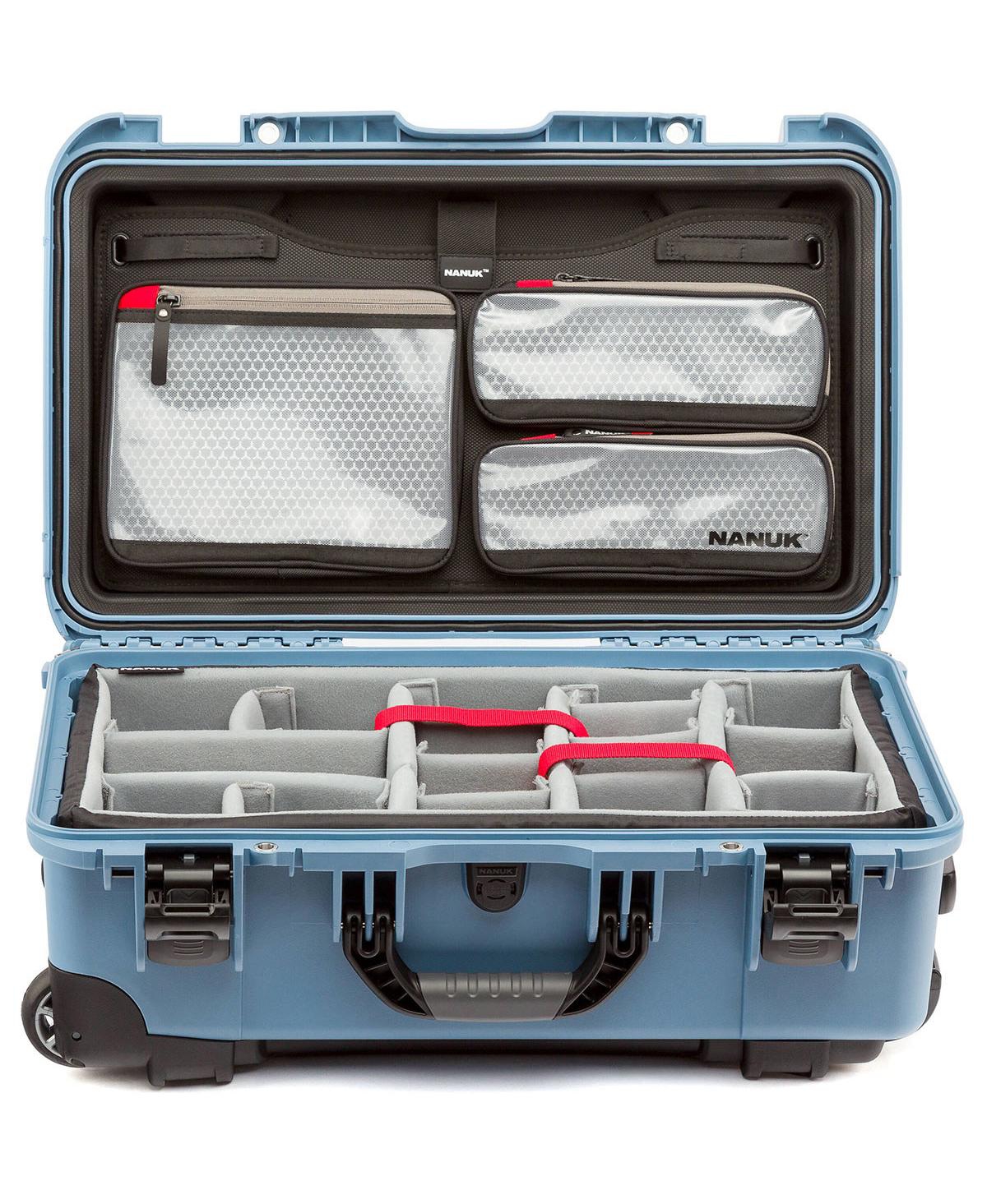 Nanuk 935 Wheeled Waterproof Hard Case Pro Photo Kit, Limited Edition Cyan Blue