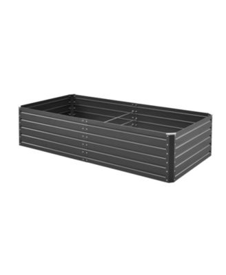 Large Galvalume Raised Garden Bed, 6.7 x 3 x 1.5 ft Metal Planter Box with Rolled Edges