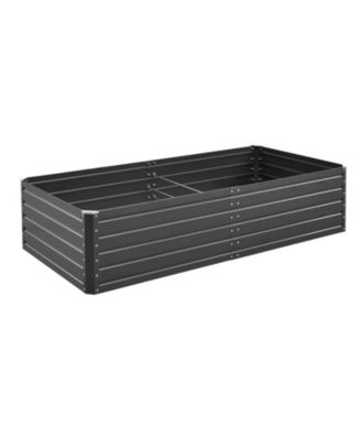 Large Galvalume Raised Garden Bed, 6.7 x 3 x 1.5 ft Metal Planter Box with Rolled Edges