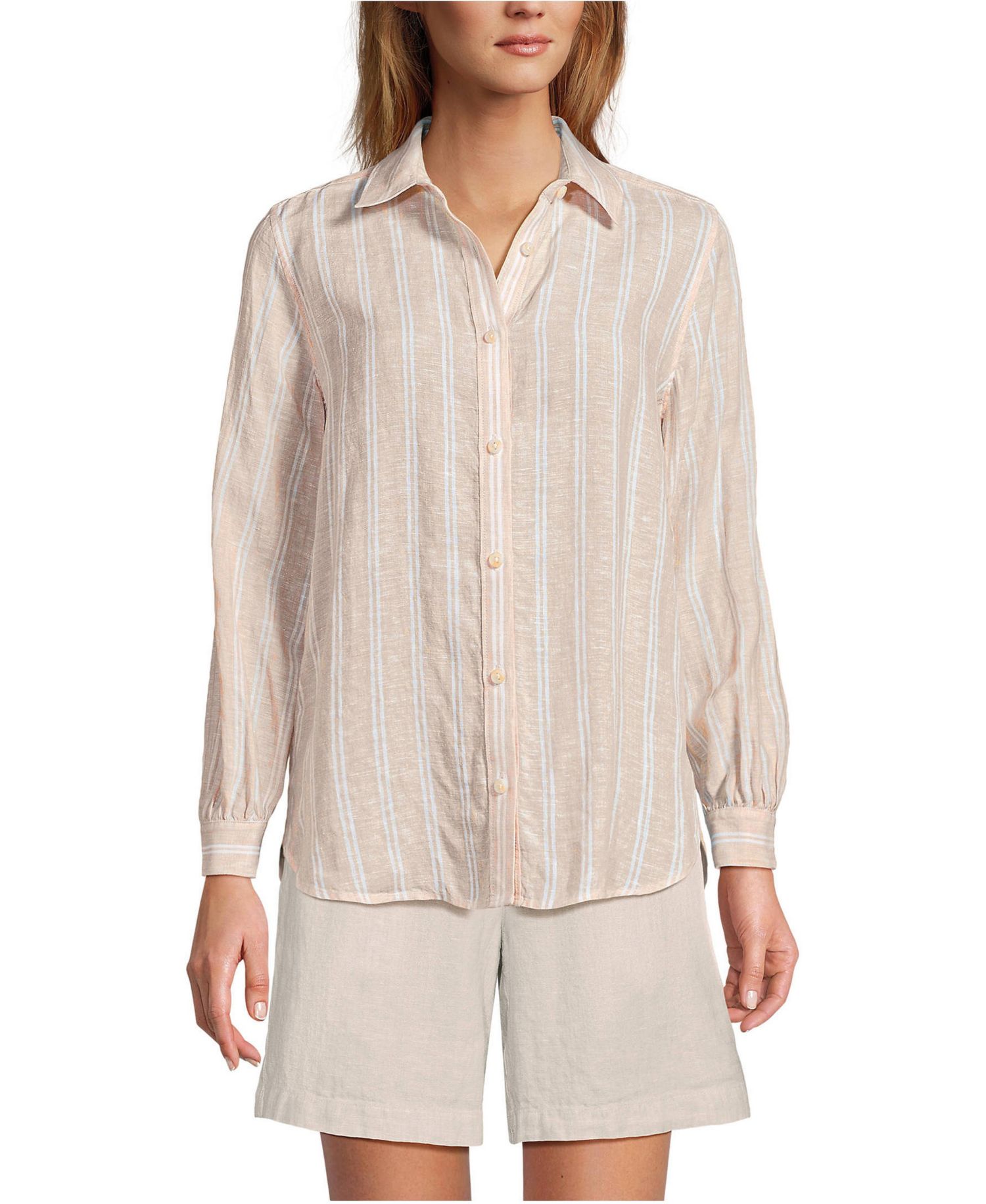 Women's Linen Long Sleeve Feminine Shirt