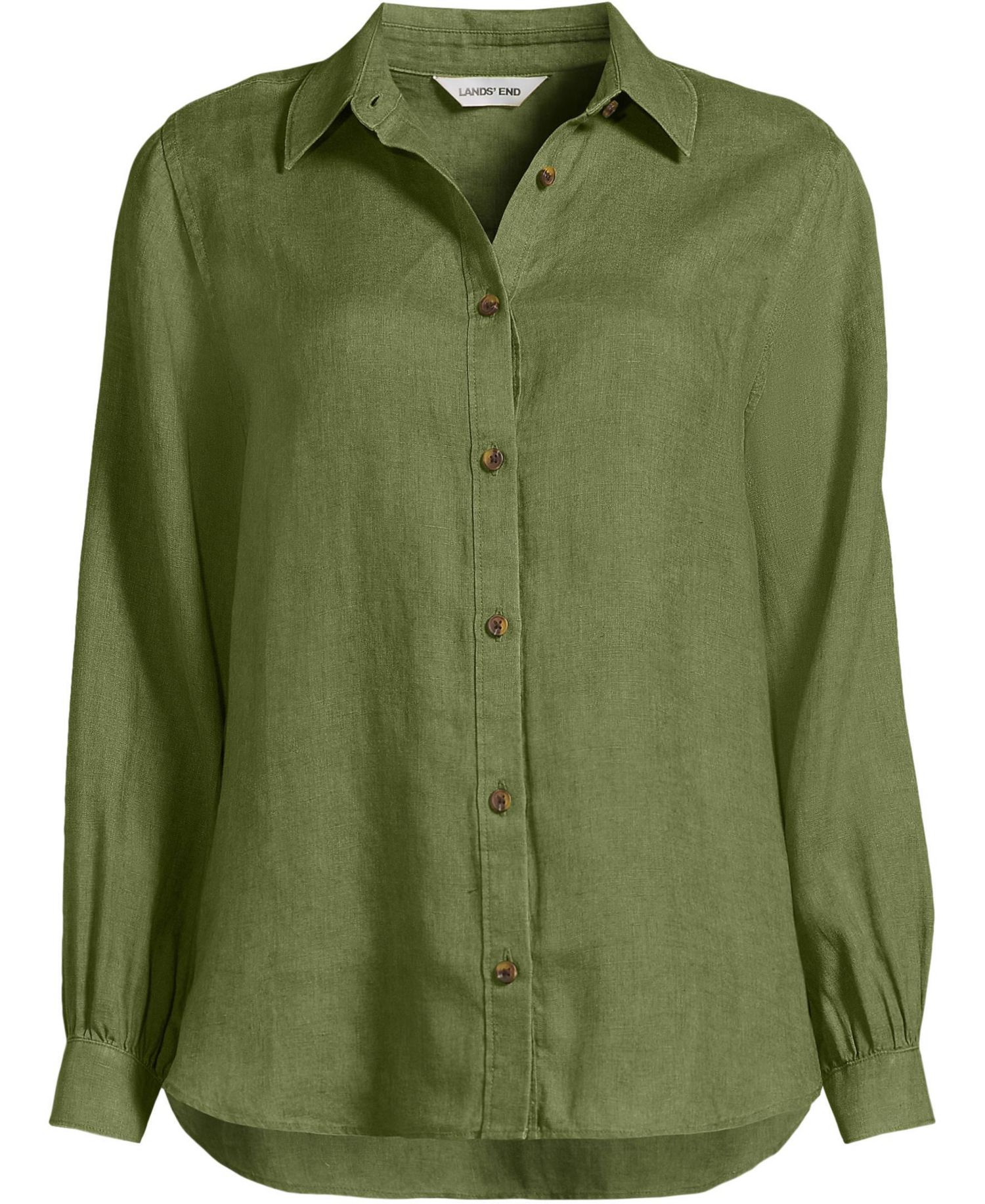 Plus Size Linen Long Sleeve Feminine Shirt