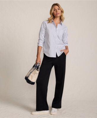 Women's Tall Sport Knit High Rise Pull On Relaxed Straight Leg Pants