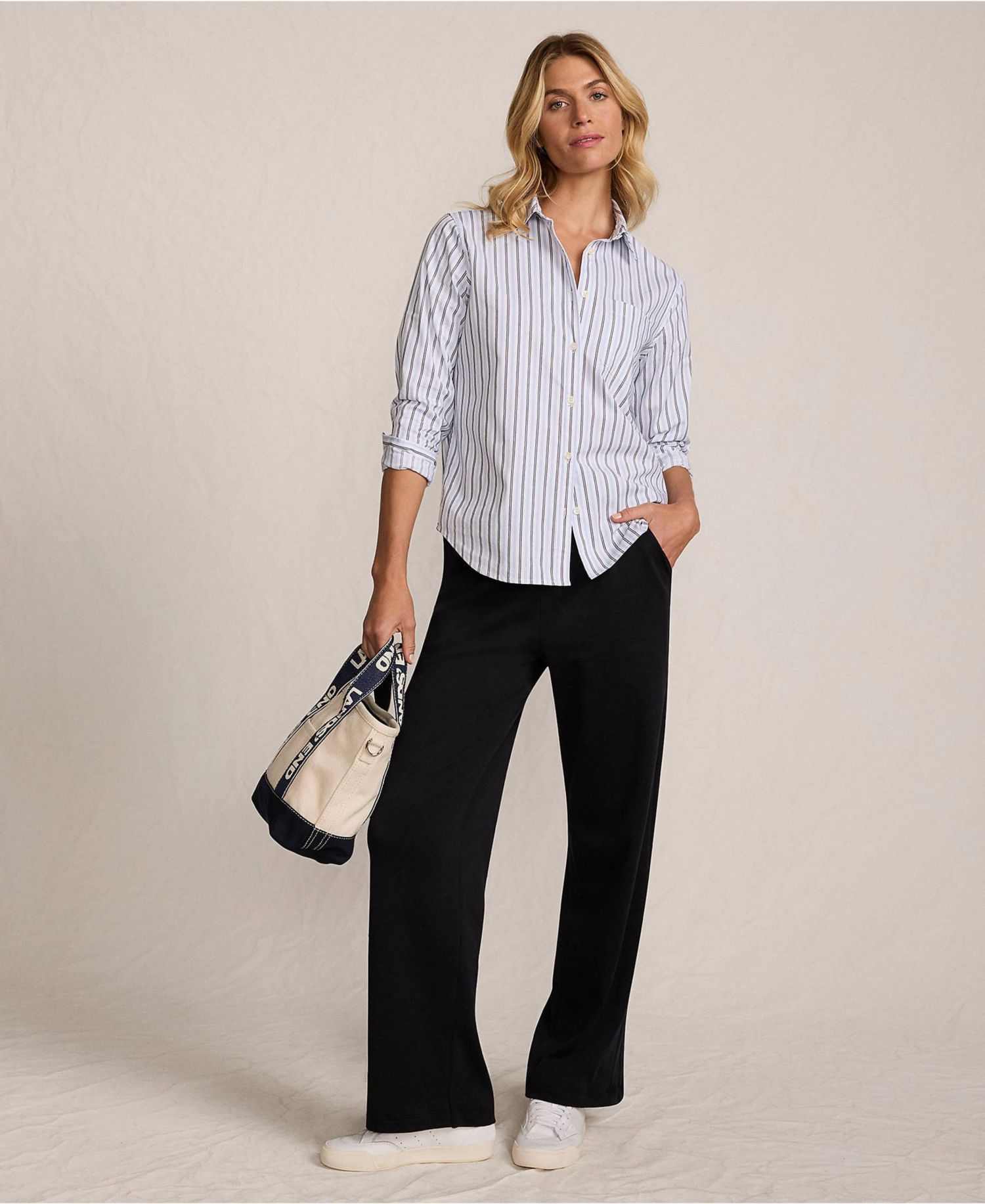 Women's Tall Sport Knit High Rise Pull On Relaxed Straight Leg Pants