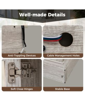 58-Inch Fireplace TV Stand with LED Ambiance for TVs Up to 65 Inches