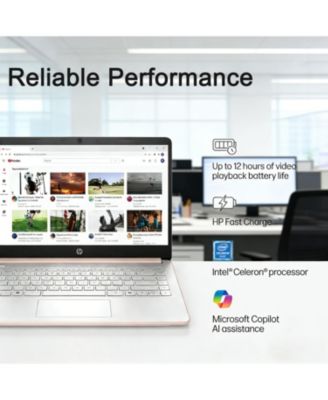 Essential 14" Traditional Laptop Intel Celeron 8GB RAM Intel UHD Graphics 64GB eMMC Storage Windows 11 Home 60Hz