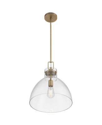 Possini Euro Hammon 14" Wide Aged Brass and Glass Pendant Light