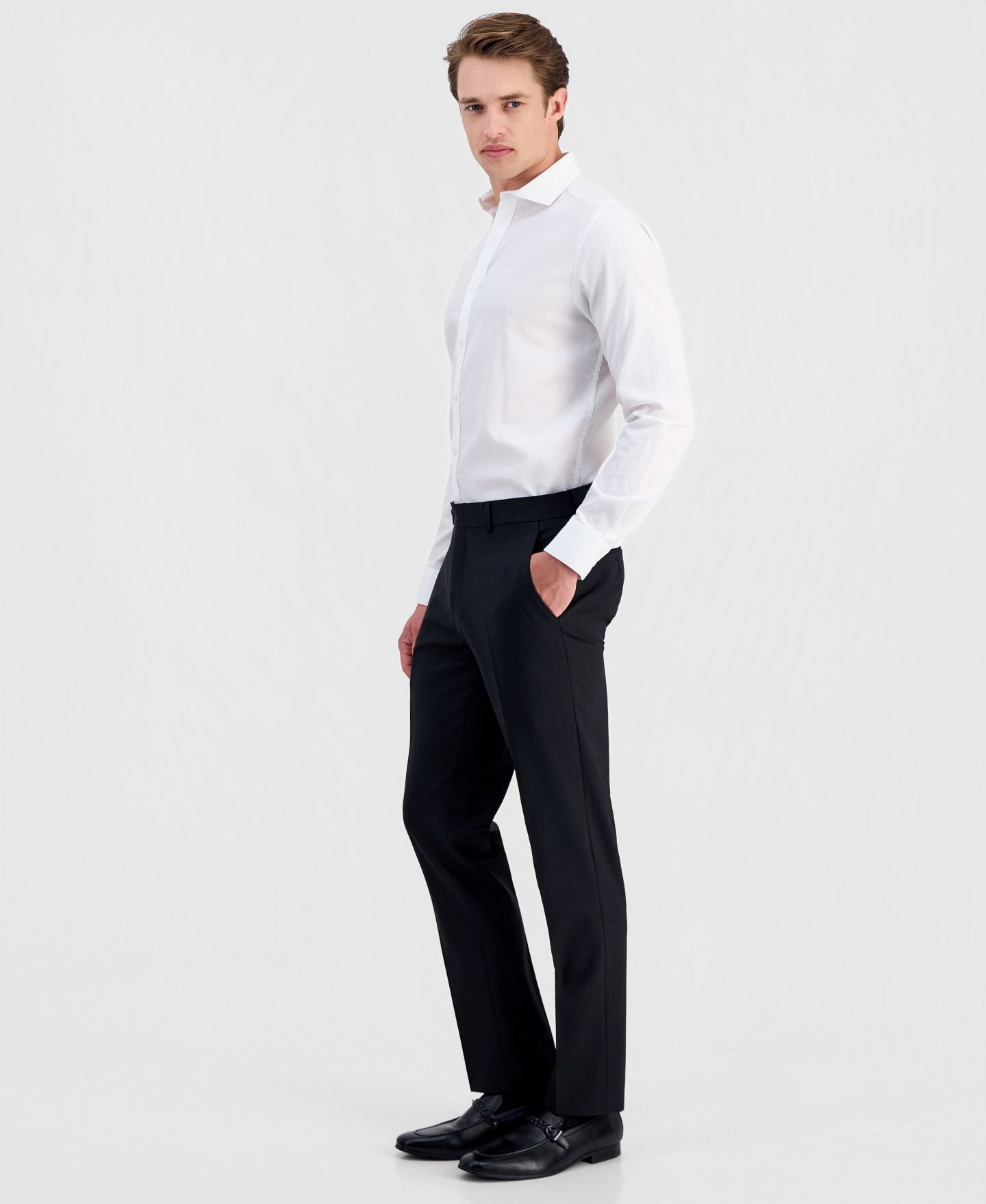 Мужские брюки Bar III Slim-Fit Wool Suit, цвет: Чёрный — фото 2