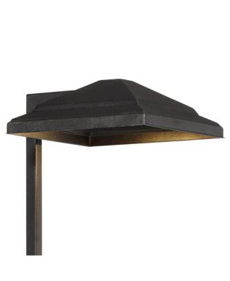 Basset High Modern Outdoor Landscape Path Light Porch House LED Bulb Textured Finish Metal Shade