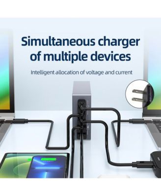 6-Port GaN Desktop Charging Station - 220W Fast Charger with PD & QC