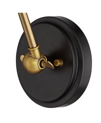 Sania Modern Swing Arm Wall Lamp Brass Plug-in Light Fixture Adjustable Up Down Shade for Bedroom Bedside Living Room Home House