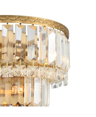Modern Wall Light Sconces Gold Hardwired 10" 2-Light LED Fixture Clear Crystal for Bedroom Bathroom