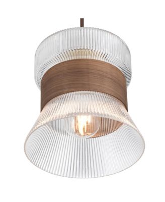 Possini Euro Carasco 7 1/2" Wide Wood and Gold Mini Pendant Light