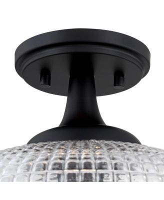 Possini Euro Voltri 12"W Matte and Vintage Glass Ceiling Light