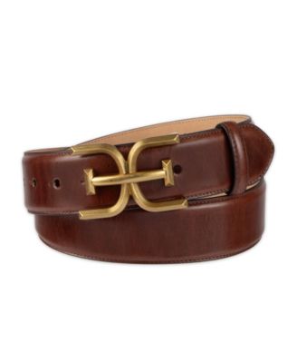 Women's Double-E Plaque Buckle Leather Belt