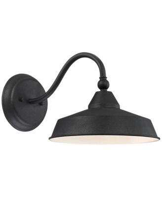 Willard Rustic Industrial Farmhouse Outdoor Barn Light Fixture Textured LED Gooseneck 8 3/4" for Exterior Barn Deck House Porch