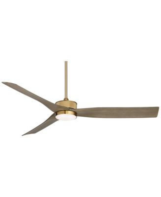 60" Montage Soft Brass LED Damp Rated Fan with 12" Rod