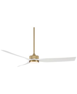 60" Casa Montage Soft Brass and LED Ceiling Fan w/ 18" Rod