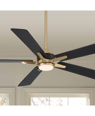52" Vegas Nights Brass LED Ceiling Fan with 18" Downrod