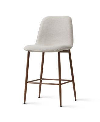 Set of 3 Upholstered Counter Height Stools with Metal Legs, 26" Seat Height