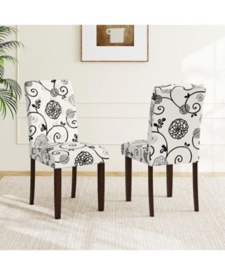 Button Tufted Upholstered Dining Chairs Set of Two