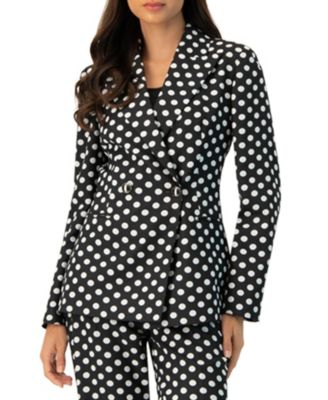 Women's Double-Breasted Polka Dot Blazer