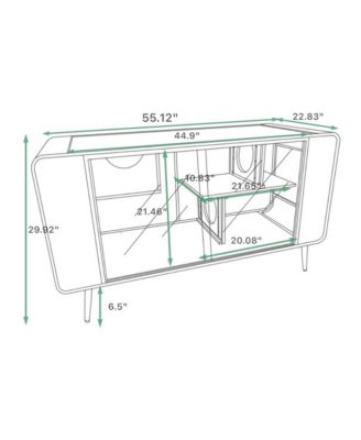 Zeus and Ruta 55.12" Spacious Glass Cat House with Tempered Glass for Living Room, Hallway, Study and Home