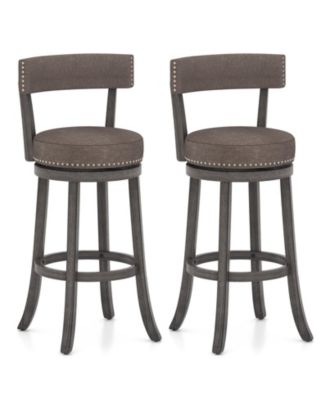 Bar Height Chairs Set of 2 w/ 360degree(s)   Swivel Seat Back and Cushioned Seat