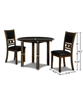 Furniture Gia Solid Wood Dining Drop Leaf Table 2 Chairs