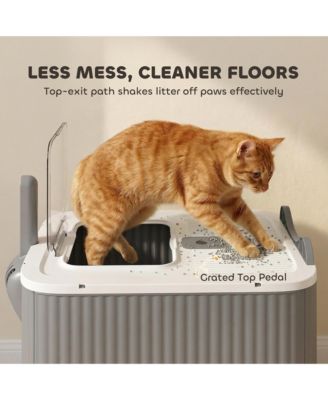 Cat Litter Box with Lid, Enclosed Litter Box for Medium Cats