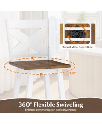 29'' Swivel Barstools Set of 4 w/Backrest Large Seat Footrest for Kitchen Island