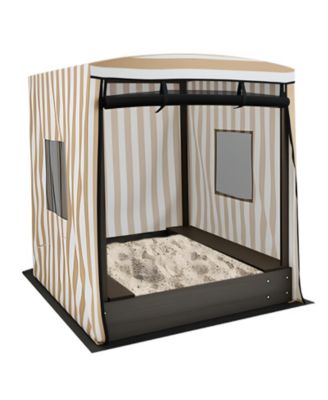 Children’s Wooden Sandbox with Shade Canopy