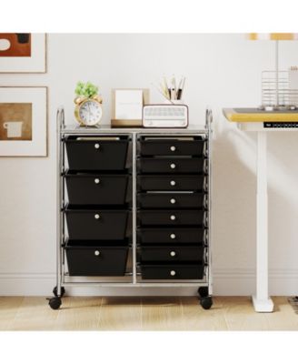 12-Drawer Utility Rolling Cart with Drawers Multi-Use Storage