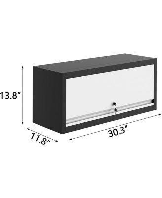 Wall Mounted Storage Cabinet with Doors, Floating Cabinet for Tools, Garage, Basement, Kitchen, Warehouse