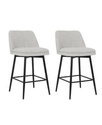 Set of 2 Counter Height Swivel Bar Stools, Swivel Barstools, 25.6" Seat Height Counter Stools