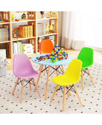 Five Piece Kids Colorful Table Set with Four Chairs