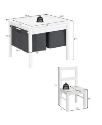 2 in 1 Kids Activity Table and Chairs Set with Storage