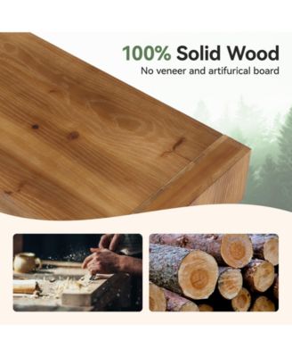 55.1" Wide Upholstered Bench, Solid Wood Bedroom Bench with Boucle Cushion, Modern Entryway Bench