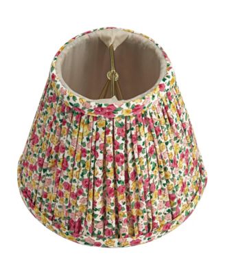 Nelle 3 1/2" Top x 6" Bottom x 5" High x 5" Slant Print Lamp Shade Replacement Set of 6 Red Yellow Floral Clip On Candelabra