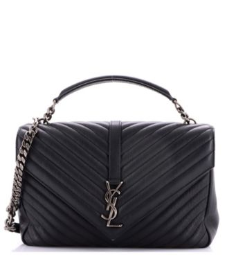 Medium Classic Monogram College Bag Matelasse Chevron Leather