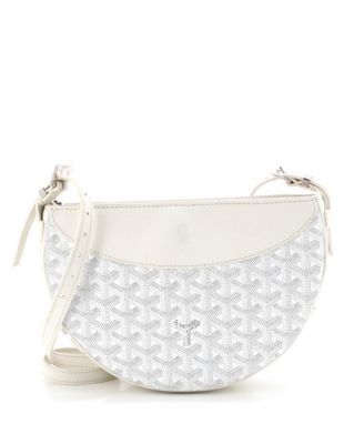 Pre-Owned Goyard - Hirondelle Shoulder Bag Coated Canvas and Leather White