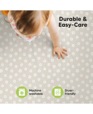 Mini Crib Sheets for Baby Girls, Boys, 2-Pack Soothe Pack and Play Sheets Fitted, Pack N Play Mattress Sheet