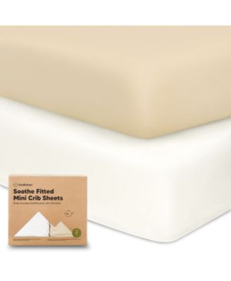 Mini Crib Sheets for Baby Girls, Boys, 2-Pack Soothe Pack and Play Sheets Fitted, Pack N Play Mattress Sheet