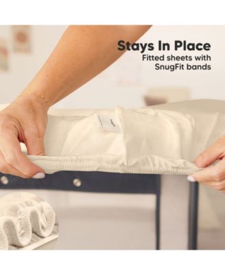 Mini Crib Sheets for Baby Girls, Boys, 2-Pack Soothe Pack and Play Sheets Fitted, Pack N Play Mattress Sheet