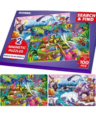 Magnetic Puzzles for Kids Ages 4-6 - 100 PCS Magnetic Puzzle Book for Toddlers 3-5