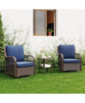 3 Pieces Outdoor Wicker Patio Conversation Bistro Set