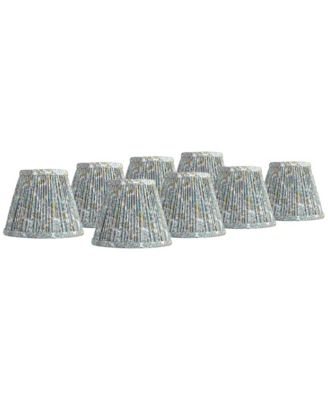Nelle 3 1/2" Top x 6" Bottom x 5" High x 5" Slant Print Lamp Shade Replacement Set of 6 Pleated Clip On Candelabra